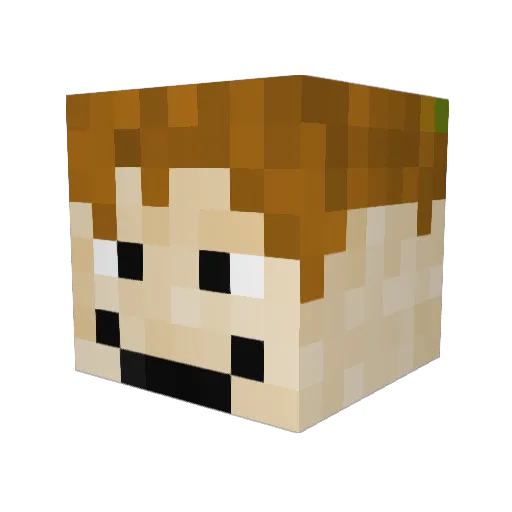 jedswed Minecraft avatar head, 3D render