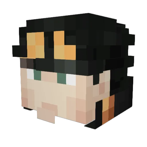 jeffcadi Minecraft avatar head, 3D render