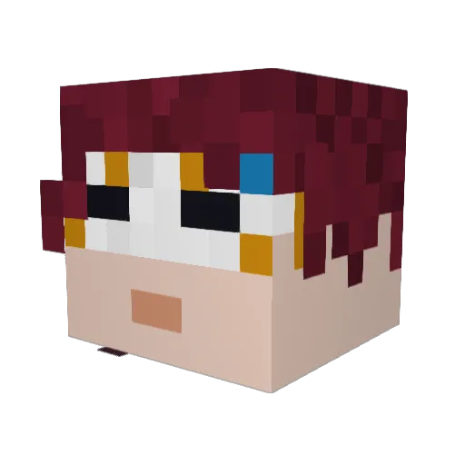 jeffreubn Minecraft avatar head, 3D render