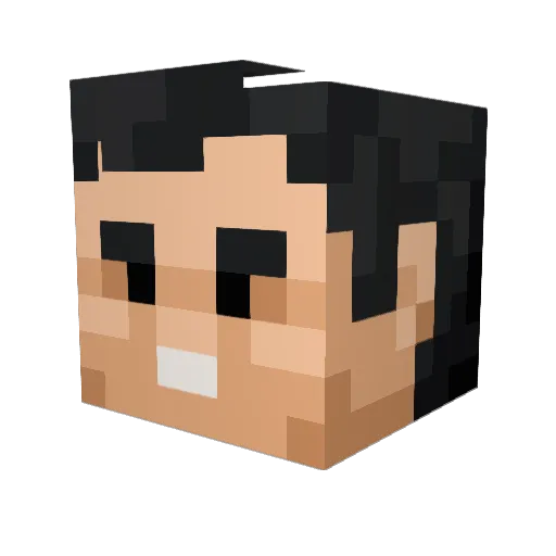 jefhh Minecraft avatar head, 3D render