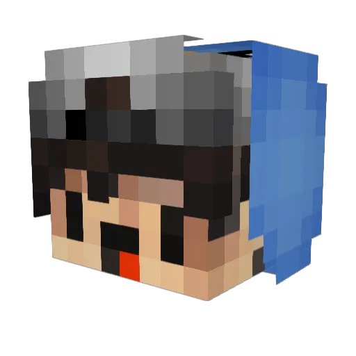 jeioag Minecraft avatar head, 3D render