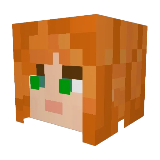jelhh Minecraft avatar head, 3D render
