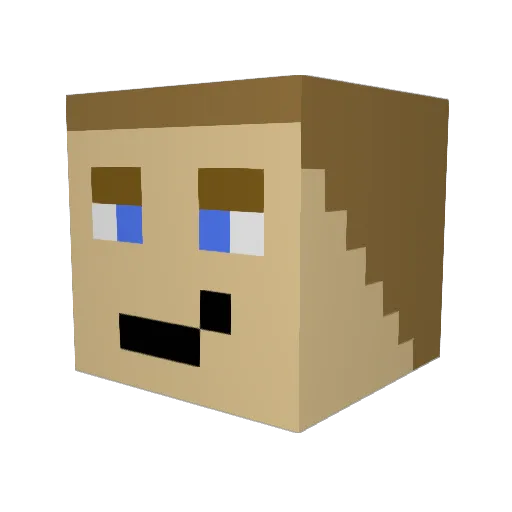 jelle410 Minecraft avatar head, 3D render