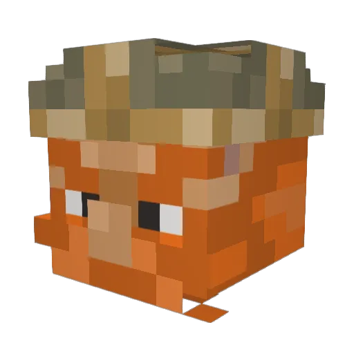 jelloworm Minecraft avatar head, 3D render