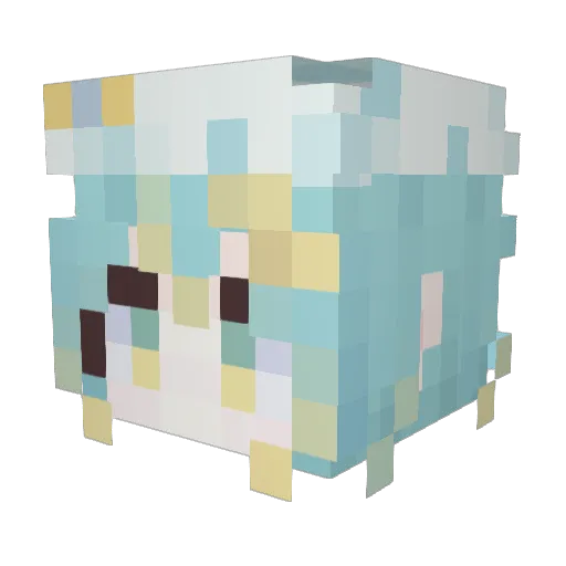 jellybai Minecraft avatar head, 3D render