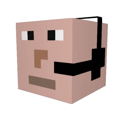 jemaD Minecraft avatar head, 3D render