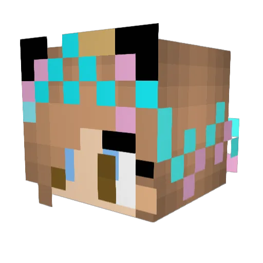 jembun Minecraft avatar head, 3D render