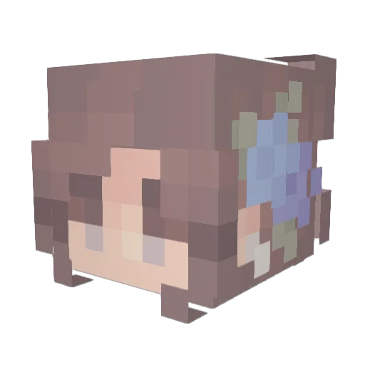 jenmom Minecraft avatar head, 3D render