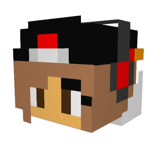 jenn3 Minecraft avatar head, 3D render