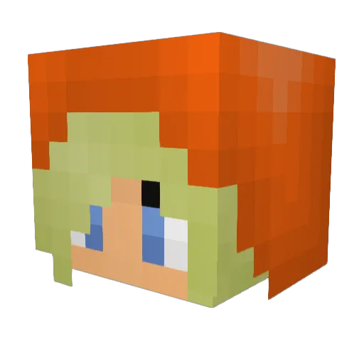 jennadavina Minecraft avatar head, 3D render