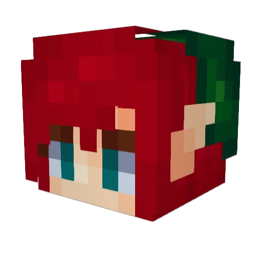 jennewells Minecraft avatar head, 3D render