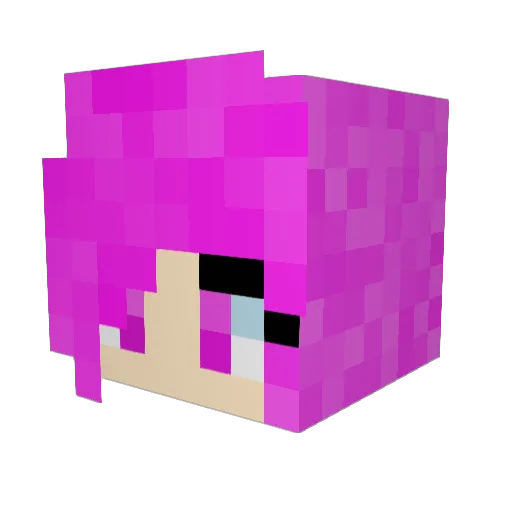 jenniebenny Minecraft avatar head, 3D render