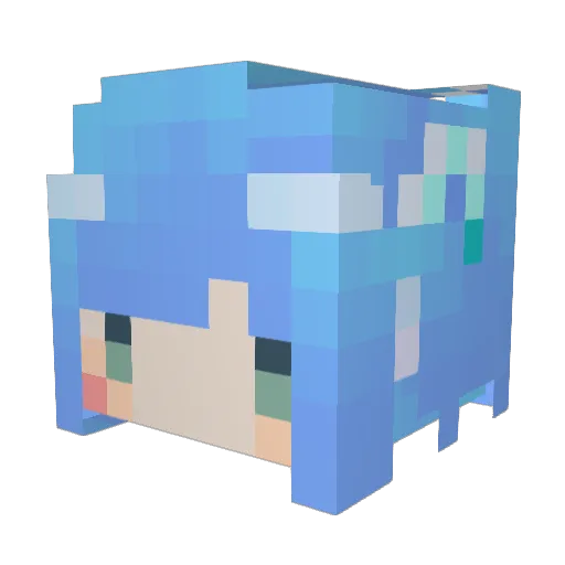 jennyff Minecraft avatar head, 3D render
