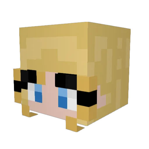 jennyfluffy Minecraft avatar head, 3D render
