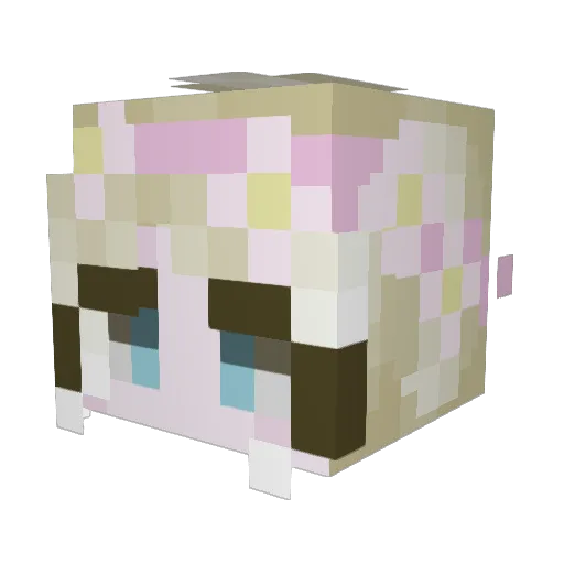 jennyjense Minecraft avatar head, 3D render