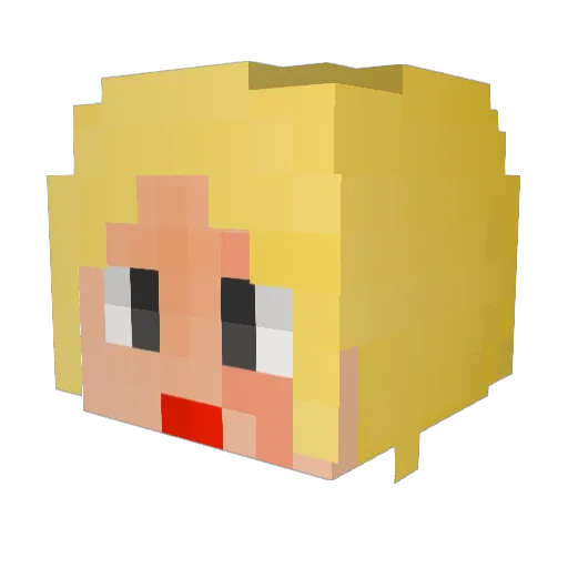 jeongto Minecraft avatar head, 3D render