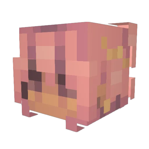 jeontsu Minecraft avatar head, 3D render