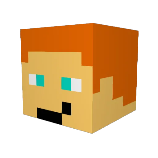 jeppeknaek Minecraft avatar head, 3D render