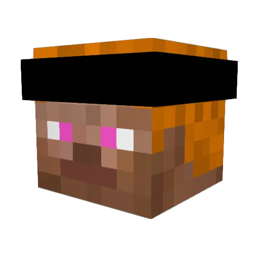 jerjer Minecraft avatar head, 3D render