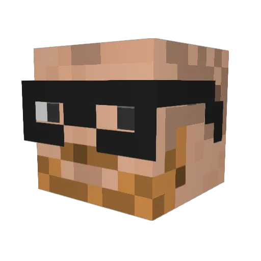 jerk_zebra Minecraft avatar head, 3D render