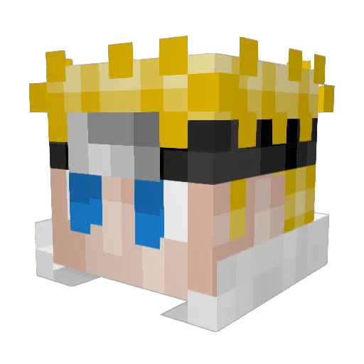 jerombe Minecraft avatar head, 3D render