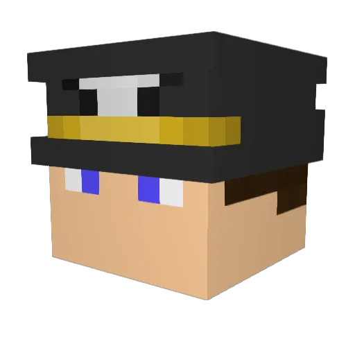 jeromebe Minecraft avatar head, 3D render