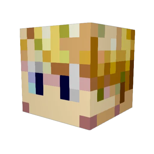 jerrybrasington Minecraft avatar head, 3D render