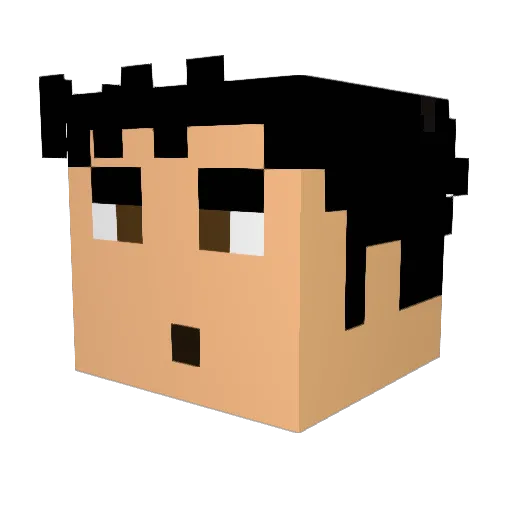 jerrycooke Minecraft avatar head, 3D render