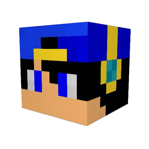jerrylujan Minecraft avatar head, 3D render