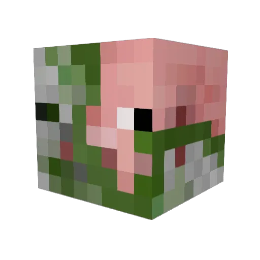 jesterpigman Minecraft avatar head, 3D render