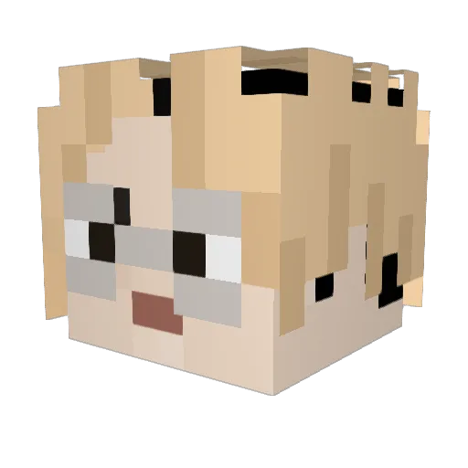 jetszu Minecraft avatar head, 3D render