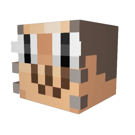 jeuya Minecraft avatar head, 3D render