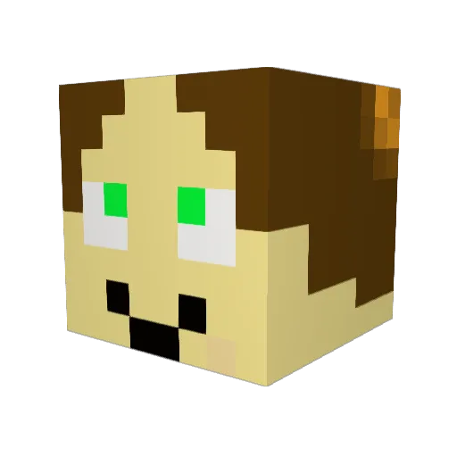 jhaa Minecraft avatar head, 3D render