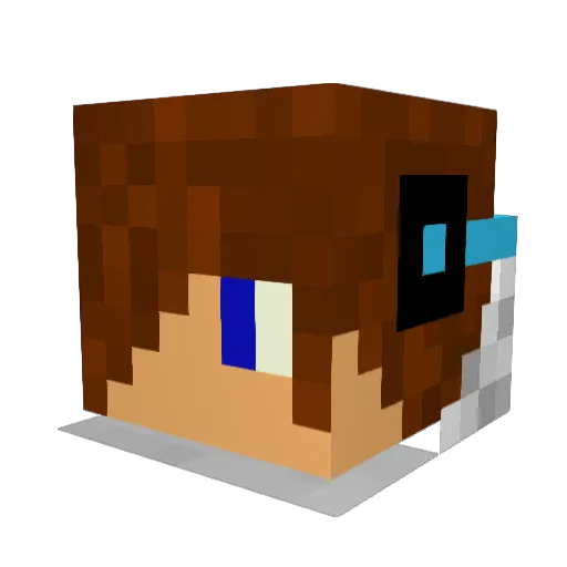jhoholik Minecraft avatar head, 3D render
