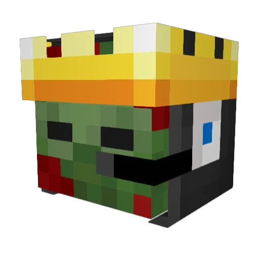 ji_mi_hua Minecraft avatar head, 3D render