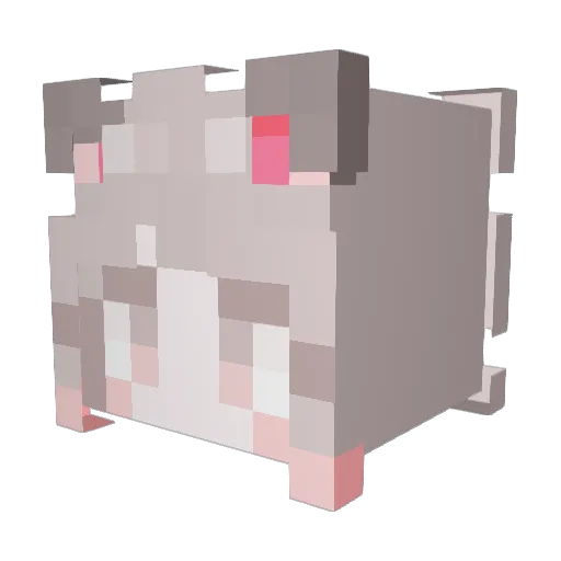 jiaqun Minecraft avatar head, 3D render