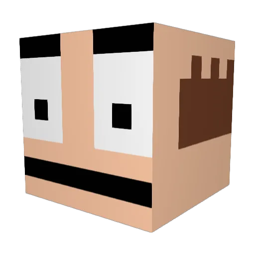 jigaloo Minecraft avatar head, 3D render