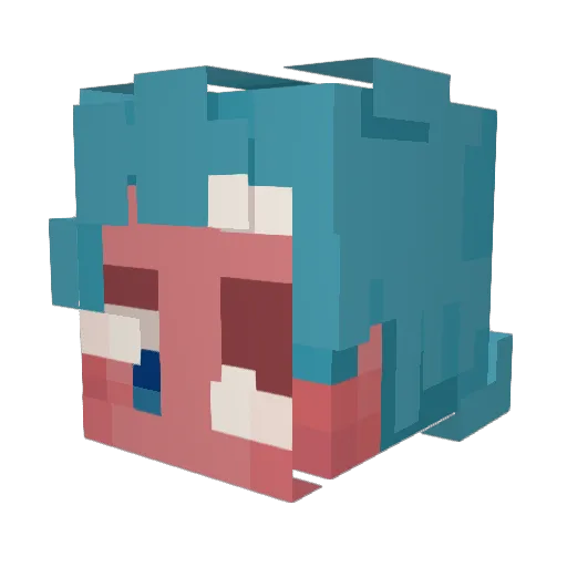 jiloop Minecraft avatar head, 3D render