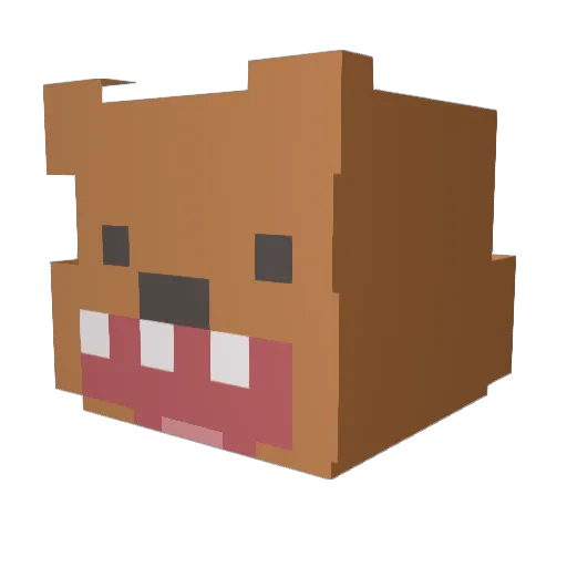jinc_kong Minecraft avatar head, 3D render