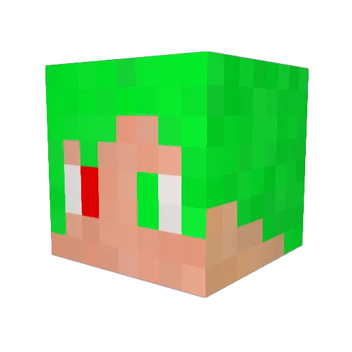 jinen Minecraft avatar head, 3D render