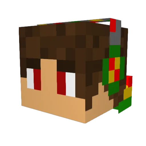 jingshenxiaohuo Minecraft avatar head, 3D render
