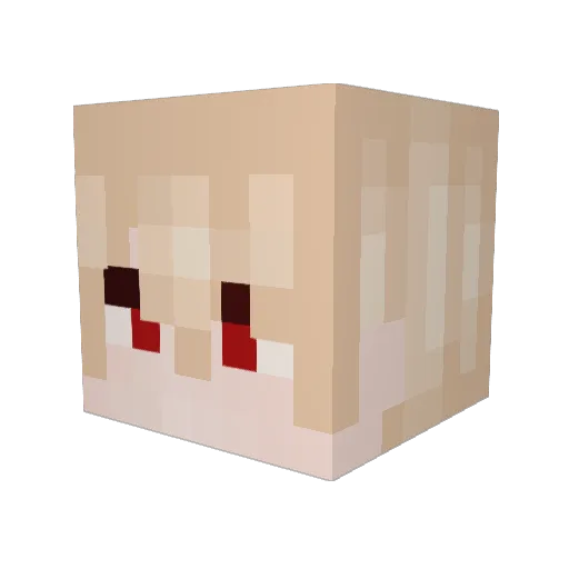 jinniex Minecraft avatar head, 3D render
