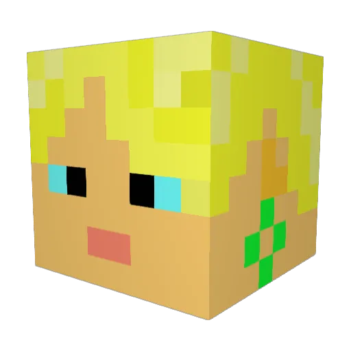jinukim Minecraft avatar head, 3D render