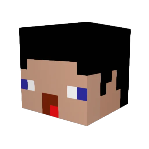 jinxingdaing Minecraft avatar head, 3D render