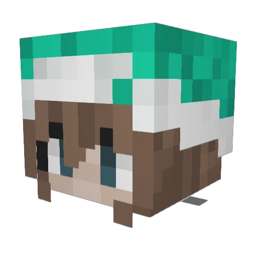 jinxypop Minecraft avatar head, 3D render