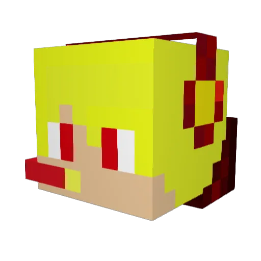 jiu_long Minecraft avatar head, 3D render