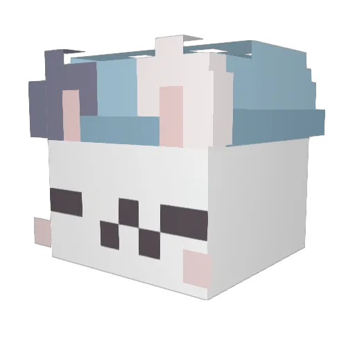 jiujianx Minecraft avatar head, 3D render