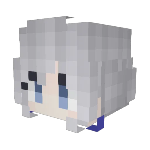 jiuyueSaMa Minecraft avatar head, 3D render