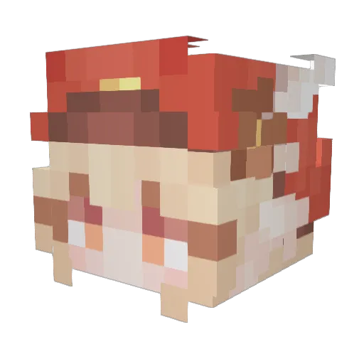 jiwnei Minecraft avatar head, 3D render