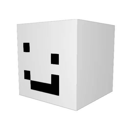 jiwww Minecraft avatar head, 3D render